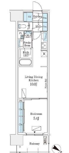 ロイヤルパークス有明　834号室　間取り
