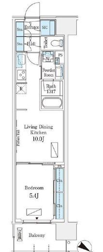 ロイヤルパークス有明　837号室　間取り