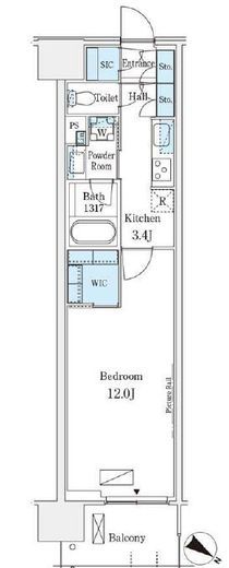 ロイヤルパークス有明　840号室　間取り