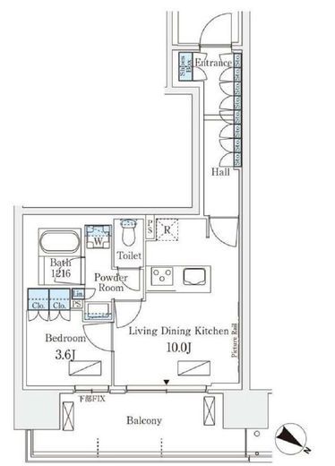 ロイヤルパークス有明　527号室　間取り