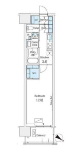 ロイヤルパークス有明　335号室　間取り
