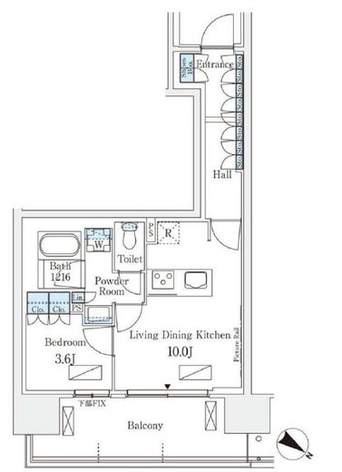 ロイヤルパークス有明　1027号室　間取り