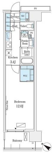 ロイヤルパークス有明　1112号室　間取り