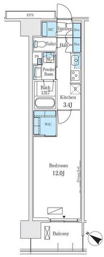 ロイヤルパークス有明　713号室　間取り