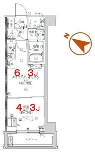K-COURT押上　302号室　間取り