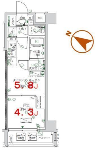 K-COURT押上　404号室　間取り