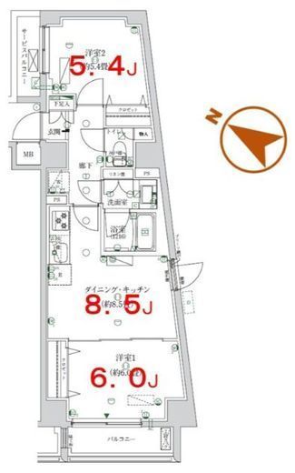 K-COURT押上　405号室　間取り