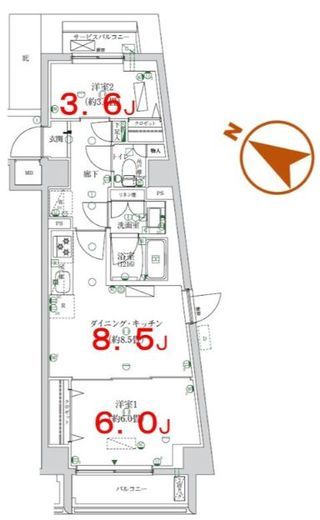 K-COURT押上　504号室　間取り