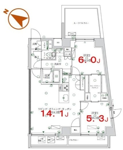 K-COURT押上　603号室　間取り