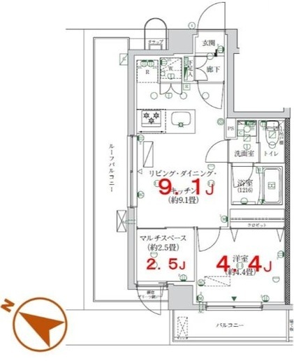 K-COURT押上　701号室　間取り