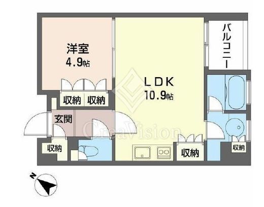 プライムメゾン銀座イースト　1009号室　間取り