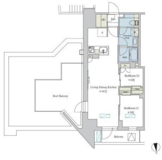 ブリリアイスト浅草　1503号室　間取り