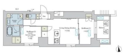 ブリリアイスト浅草　1504号室　間取り