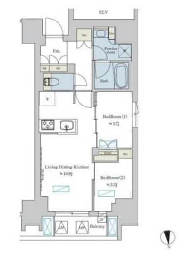 ブリリアイスト浅草　601号室　間取り