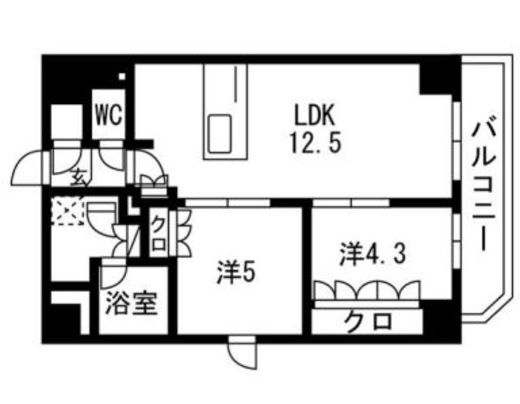 TRADIS両国Ⅲ　902号室　間取り