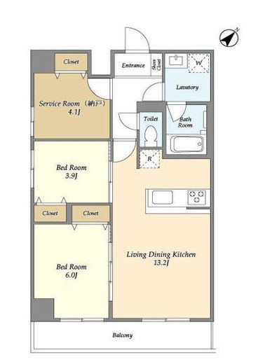 グランカーサ西葛西　408号室　間取り