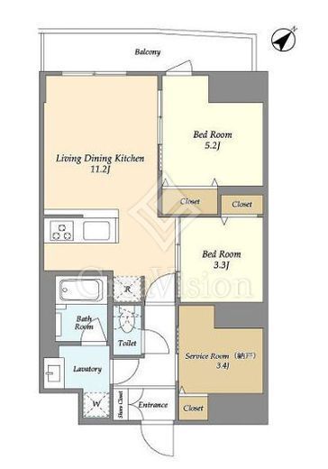 グランカーサ西葛西　403号室　間取り