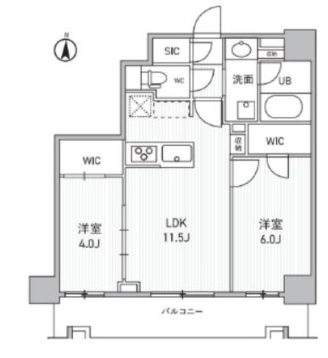 シーズンフラッツ両国サウス　802号室　間取り