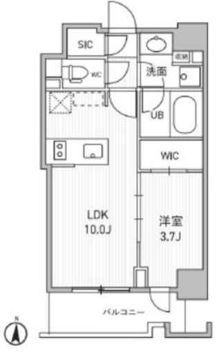シーズンフラッツ両国サウス　807号室　間取り