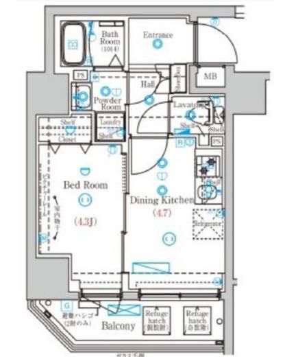 MIND両国　703号室　間取り