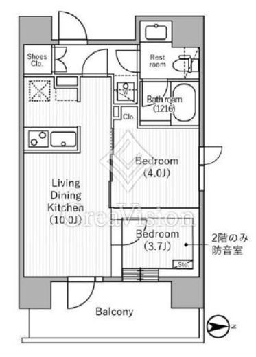 nido MOTOASAKUSA　1001号室　間取り