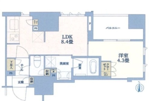パークホームズ浅草橋　807号室　間取り