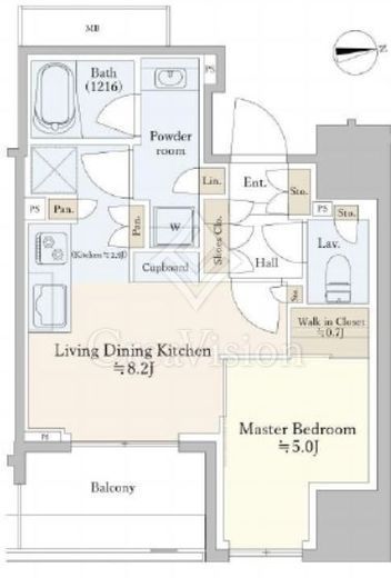 パークホームズ浅草橋　206号室　間取り