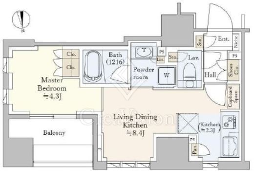 パークホームズ浅草橋　707号室　間取り