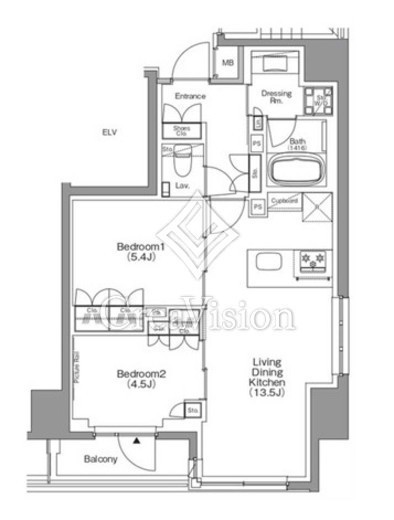 ザ・パークハビオ本所吾妻橋　1101号室　間取り