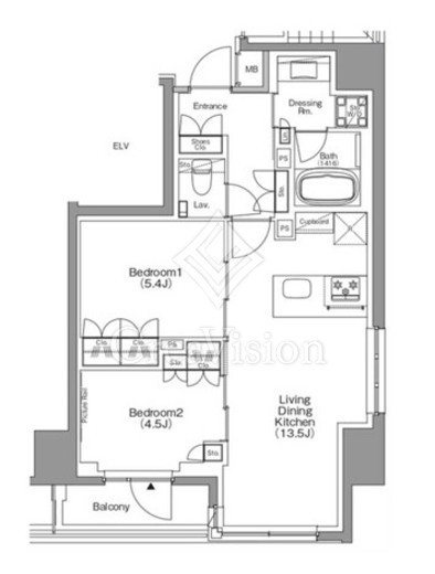 ザ・パークハビオ本所吾妻橋　601号室　間取り