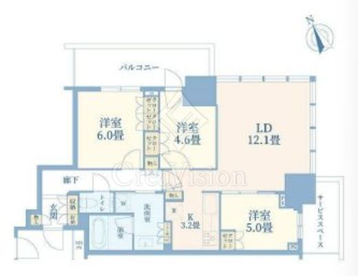 プラウドタワー小岩フロント　2008号室　間取り