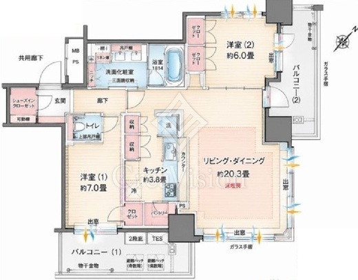 プラウドタワー小岩フロント　3310号室　間取り