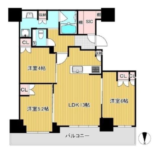 プラウドタワー小岩フロント　3309号室　間取り