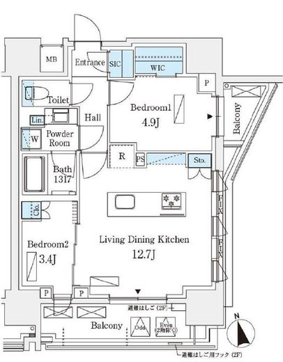 シーズンフラッツ浅草六丁目　1204号室　間取り