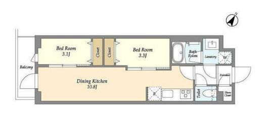 ドゥーエ曳舟2　302号室　間取り