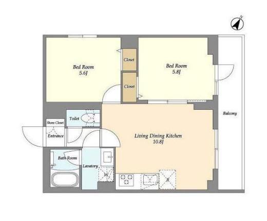 ドゥーエ曳舟2　407号室　間取り