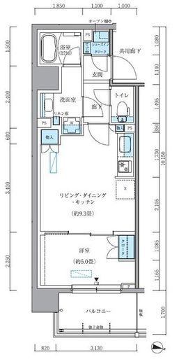 パークアクシス新大橋　1003号室　間取り