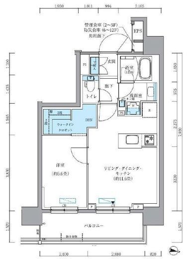 パークアクシス新大橋　501号室　間取り