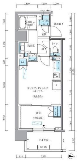 パークアクシス新大橋　503号室　間取り