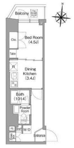 コンフォリア・リヴ木場EASTⅠ　202号室　間取り