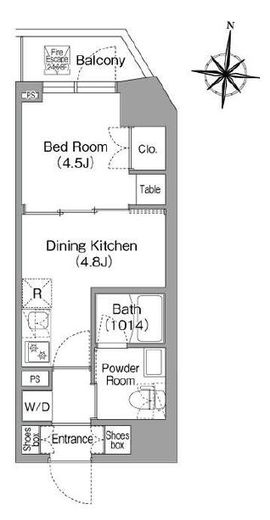 コンフォリア・リヴ木場EASTⅠ　401号室　間取り