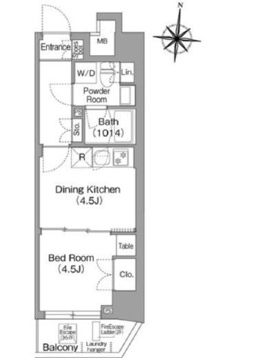 コンフォリア・リヴ木場EASTⅡ　602号室　間取り