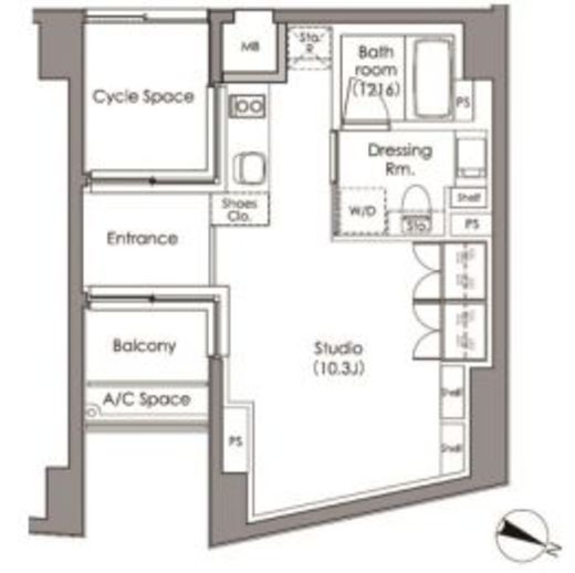 プライムガーデン駒沢大学　305号室　間取り