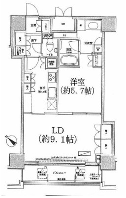 コンフォリア三宿　1302号室　間取り