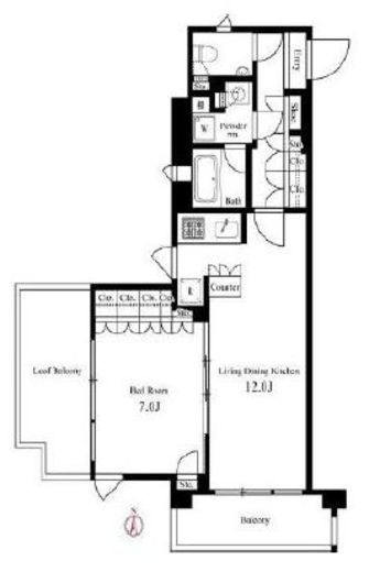 イプセ蒲田ウエスト　801号室　間取り