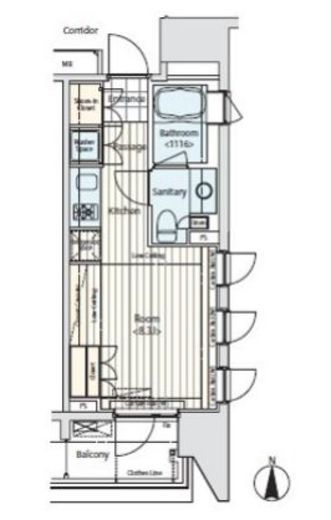 イプセ蒲田　401号室　間取り