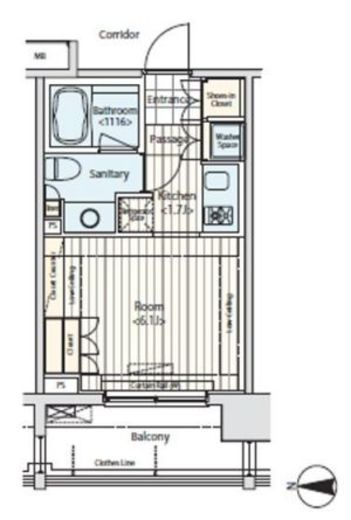 イプセ蒲田　405号室　間取り