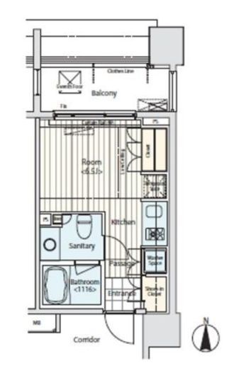 イプセ蒲田　409号室　間取り