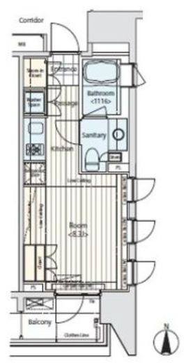 イプセ蒲田　603号室　間取り