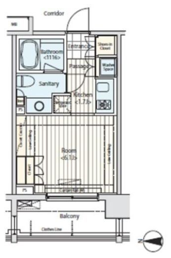 イプセ蒲田　705号室　間取り